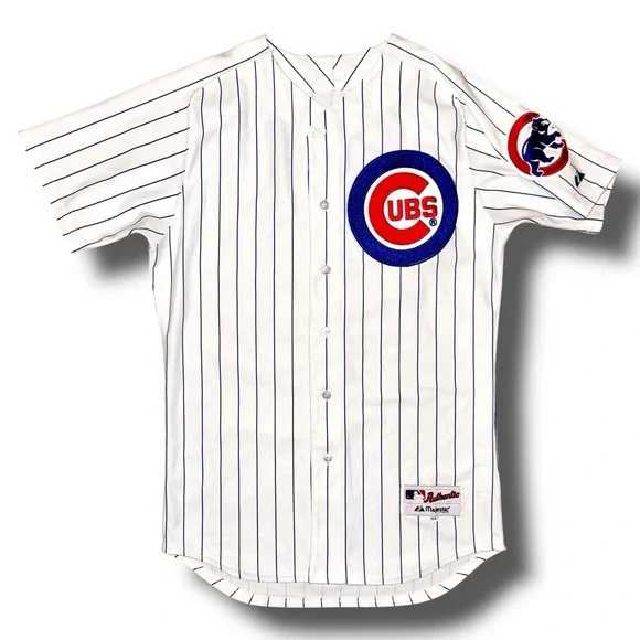 Vintage Sammy Sosa Jersey Size 44 Pinstripe MAJESTIC Chicago Cubs #21 USA Made - Picture 3 of 6
